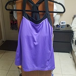 Purple and Black Gap Fit Workout Top Size Small